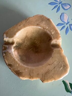 Alabaster Ashtray or Decorative Stone Dish – Handcrafted in Italy